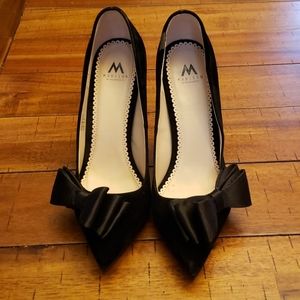 Madison black suede high heels